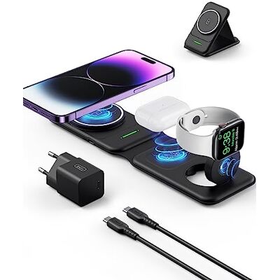 INIU 3-in-1 Draadloze Oplader, 15W draadloze Oplaadstandaard voor iPhone 16 15 14 13 12 Pro Max Mini, iWatch 7 6 5 4 3, AirPods 3 2 1 pro INIU 3-in-1 Draadloze Oplader, 15W draadloze Oplaadstandaard voor iPhone 16 15 14 13 12 Pro Max Mini, iWatch 7 6 5 4 3, AirPods 3 2 1 pro