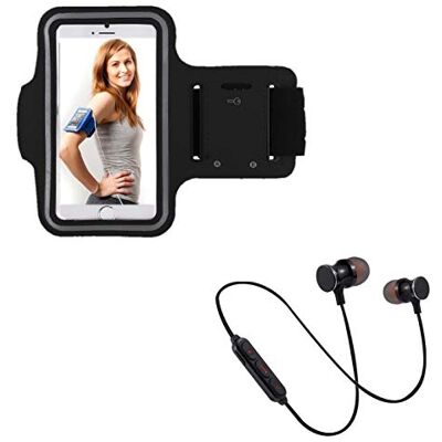 Shot Case Sportset voor Samsung Galaxy J6+ Smartphone (Bluetooth koptelefoon + manchetten) lopen T6 (zwart) Shot Case Sportset voor Samsung Galaxy J6+ Smartphone (Bluetooth koptelefoon + manchetten) lopen T6 (zwart)