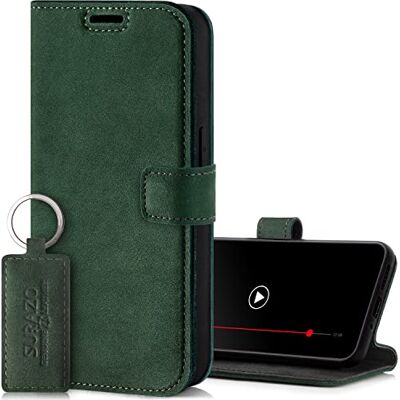 SURAZO Premium hoes voor mobiele telefoon voor Samsung Galaxy M54, leren klapbaar, echt lederen beschermhoes met magneet, kaartenvak, RFID-bescherming, standfunctie, klaphoes, wallet case, cover, SURAZO Premium hoes voor mobiele telefoon voor Samsung Galaxy M54, leren klapbaar, echt lederen beschermhoes met magneet, kaartenvak, RFID-bescherming, standfunctie, klaphoes, wallet case, cover,