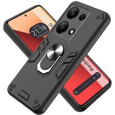 Tumundosmartphone Tough Armor beschermhoes met draaibare ring, zwart, voor Xiaomi Redmi Note 13 Pro 4G Tumundosmartphone Tough Armor beschermhoes met draaibare ring, zwart, voor Xiaomi Redmi Note 13 Pro 4G