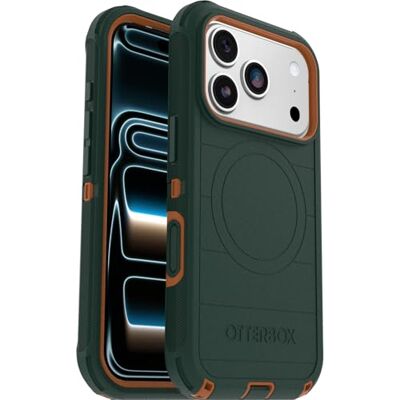 Otterbox Defender Series Pro MagSafe Hoes voor iPhone 17 Pro, schokbestendig, valbestendig, ultrastevig, beschermende hoes, 7x getest volgens militaire standaard, Groen Otterbox Defender Series Pro MagSafe Hoes voor iPhone 17 Pro, schokbestendig, valbestendig, ultrastevig, beschermende hoes, 7x getest volgens militaire standaard, Groen