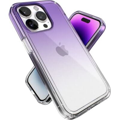 Speck Producten Gemshell Ombre iPhone 14 Pro Case, Amethist Paars Fade/Clear Speck Producten Gemshell Ombre iPhone 14 Pro Case, Amethist Paars Fade/Clear