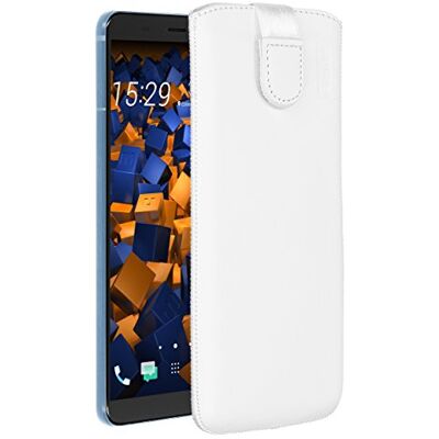 mumbi Echt leren hoesje compatibel met HTC U11 Plus hoes lederen tas case wallet, wit mumbi Echt leren hoesje compatibel met HTC U11 Plus hoes lederen tas case wallet, wit