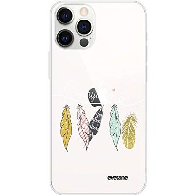 Evetane Beschermhoes van siliconen voor iPhone 12/12 Pro – zachte bescherming, zeer robuust – dun en transparant – bescherming van de achterkant – Happyness Evetane Beschermhoes van siliconen voor iPhone 12/12 Pro – zachte bescherming, zeer robuust – dun en transparant – bescherming van de achterkant – Happyness