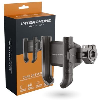 Interphone Crab 26 Essential telefoonhouder voor spiegels en dwarsbalken voor scooter en motorfiets met snelsluiting, hellingshoek verstelbaar, veilig voor het gebruik van je smartphone onderweg Interphone Crab 26 Essential telefoonhouder voor spiegels en dwarsbalken voor scooter en motorfiets met snelsluiting, hellingshoek verstelbaar, veilig voor het gebruik van je smartphone onderweg
