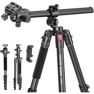 NEEWER Basics 64.5" horizontaal overheadstatief met balhoofd en telefoonhouder, compatibel met iPhone, aluminium reisstandaard en monopod, 360° draaien, 180° kantelen, belasting 22lb/10kg, TP66 NEEWER Basics 64.5" horizontaal overheadstatief met balhoofd en telefoonhouder, compatibel met iPhone, aluminium reisstandaard en monopod, 360° draaien, 180° kantelen, belasting 22lb/10kg, TP66