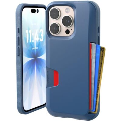 Smartish ® Wallet Slayer Vol. iPhone 16 Pro Portemonneehoes 1 slanke en beschermende creditcardhouder, valtest doorstaan, verborgen kaartsleufhoes, compatibel met Apple iPhone 16 Pro, blauw op het gras Smartish ® Wallet Slayer Vol. iPhone 16 Pro Portemonneehoes 1 slanke en beschermende creditcardhouder, valtest doorstaan, verborgen kaartsleufhoes, compatibel met Apple iPhone 16 Pro, blauw op het gras
