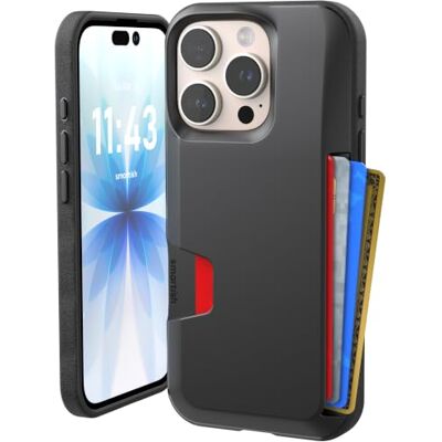 Smartish ® Wallet Slayer Vol. iPhone 16 Pro Portemonneehoes 1 slanke en beschermende creditcardhouder, valtest doorstaan, verborgen kaartsleufhoes, compatibel met Apple iPhone 16 Pro, zwarte das Smartish ® Wallet Slayer Vol. iPhone 16 Pro Portemonneehoes 1 slanke en beschermende creditcardhouder, valtest doorstaan, verborgen kaartsleufhoes, compatibel met Apple iPhone 16 Pro, zwarte das