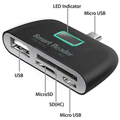 Shot Case Kaartlezer voor Xiaomi Redmi Go smartphone, micro-USB, Android SD, USB, universele adapter (zwart) Shot Case Kaartlezer voor Xiaomi Redmi Go smartphone, micro-USB, Android SD, USB, universele adapter (zwart)