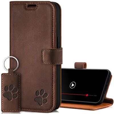 SURAZO Premium Telefoonhoesje voor Samsung Galaxy A15 5G, echt lederen beschermhoes met pootmotief, RFID-klaphoes met magneet, standfunctie, kaartenvak, cover, hoes, leren hoes, notenbruin SURAZO Premium Telefoonhoesje voor Samsung Galaxy A15 5G, echt lederen beschermhoes met pootmotief, RFID-klaphoes met magneet, standfunctie, kaartenvak, cover, hoes, leren hoes, notenbruin