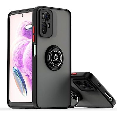Tumundosmartphone Matte beschermhoes met zwarte rand en 360 graden draaibare ring voor Xiaomi Redmi Note 12S Tumundosmartphone Matte beschermhoes met zwarte rand en 360 graden draaibare ring voor Xiaomi Redmi Note 12S
