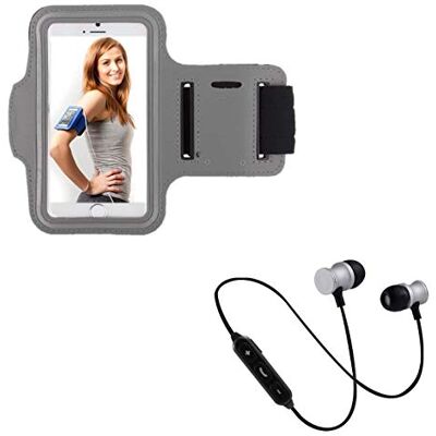 Shot Case Sportset voor Wiko View 3 Lite Smartphone (Bluetooth-koptelefoon + manchetten) lopen T6 (zilver) Shot Case Sportset voor Wiko View 3 Lite Smartphone (Bluetooth-koptelefoon + manchetten) lopen T6 (zilver)