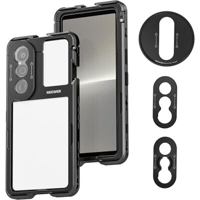 NEEWER Xperia 1 V Cage, Quick Release Video Rig Case Telefoon Stabilizer Houder voor Opnemen Filmen, 67mm Filter Adapter, 17mm Lens Backplate, T Mount Lens Backplate Compatibel met Moment Sony, PA087 NEEWER Xperia 1 V Cage, Quick Release Video Rig Case Telefoon Stabilizer Houder voor Opnemen Filmen, 67mm Filter Adapter, 17mm Lens Backplate, T Mount Lens Backplate Compatibel met Moment Sony, PA087