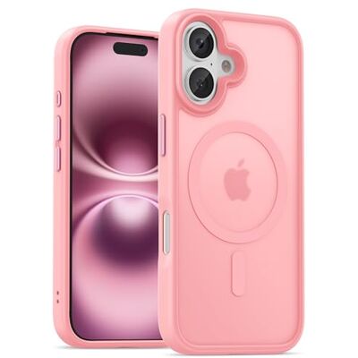 UNBREAKcable Magnetisch hoesje voor iPhone 16, 6,1 inch, compatibel met MagSafe, volledige camerabescherming, ingebouwde magnetische ring, valbescherming, schokbestendig, dun telefoonhoesje, roze UNBREAKcable Magnetisch hoesje voor iPhone 16, 6,1 inch, compatibel met MagSafe, volledige camerabescherming, ingebouwde magnetische ring, valbescherming, schokbestendig, dun telefoonhoesje, roze