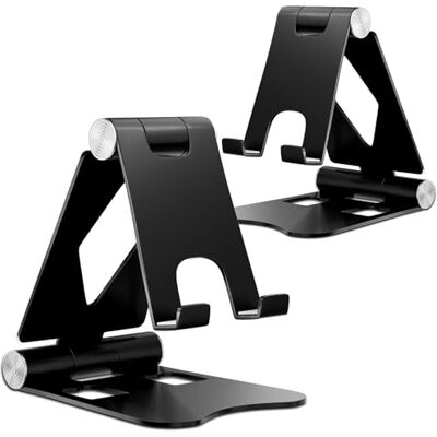 Zivacate Bureau Telefoonhouder 2 Stuks, Volledig Opvouwbaar & Hoek/Hoogte Verstelbaar, Compatibel met iPhone 15 en alle 4''-7.9'' mobiele telefoons Zivacate Bureau Telefoonhouder 2 Stuks, Volledig Opvouwbaar & Hoek/Hoogte Verstelbaar, Compatibel met iPhone 15 en alle 4''-7.9'' mobiele telefoons