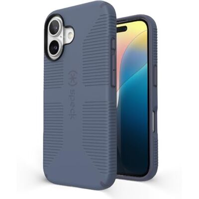 Speck CandyShell Grip Hoesje voor iPhone 16 Slim MagSafe Mystery Blue/Faded Denim Speck CandyShell Grip Hoesje voor iPhone 16 Slim MagSafe Mystery Blue/Faded Denim