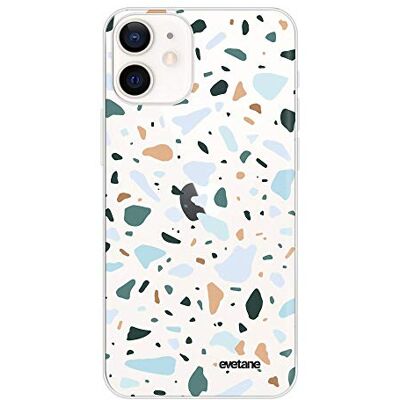 Evetane Beschermhoes voor iPhone 12 Mini, terrazzo, groen Evetane Beschermhoes voor iPhone 12 Mini, terrazzo, groen