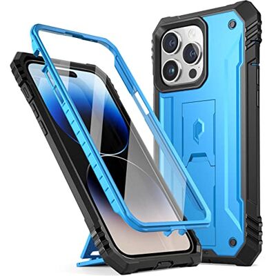 POETIC Revolution Series Hoesje compatibel met iPhone 14 Pro 6,1 inch (release 2022), full-body robuuste schokbestendige zware beschermhoes met standaard en ingebouwde schermbeschermer, lichtblauw POETIC Revolution Series Hoesje compatibel met iPhone 14 Pro 6,1 inch (release 2022), full-body robuuste schokbestendige zware beschermhoes met standaard en ingebouwde schermbeschermer, lichtblauw
