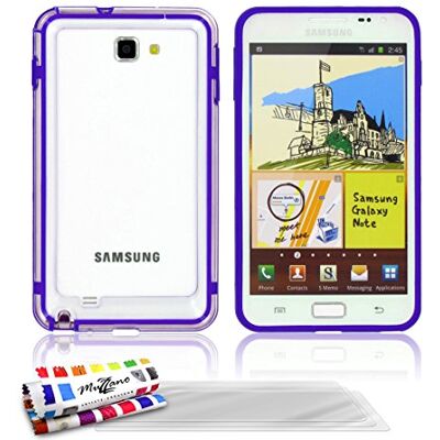 MUZZANO Original "Hybrid" Bumper Case met 3 Ultra Clear Screen Protective Film voor Samsung Galaxy N7000 Paars MUZZANO Original "Hybrid" Bumper Case met 3 Ultra Clear Screen Protective Film voor Samsung Galaxy N7000 Paars
