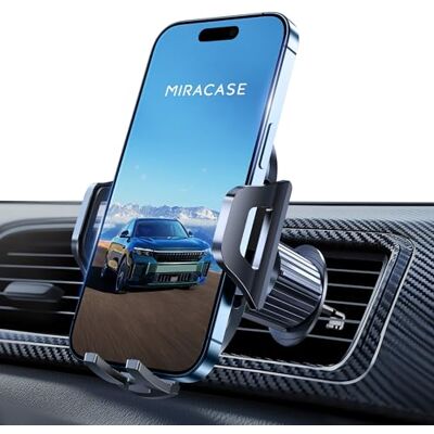 Miracase Mobiele telefoonhouder voor de auto, voor ventilatiesleuven, verstelbaar en antislip, handsfree telefoonhouder voor de auto, ideaal voor reizigers, automobilisten, geschikt voor alle Miracase Mobiele telefoonhouder voor de auto, voor ventilatiesleuven, verstelbaar en antislip, handsfree telefoonhouder voor de auto, ideaal voor reizigers, automobilisten, geschikt voor alle