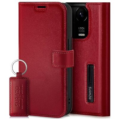 SURAZO Premium Telefoonhoesje voor Xiaomi 14 Pro 5G, klaphoesje van echt leer, met magneet, kaartsleuf, RFID-bescherming, standfunctie, portemonneehoes, leren hoes (Costa rood) SURAZO Premium Telefoonhoesje voor Xiaomi 14 Pro 5G, klaphoesje van echt leer, met magneet, kaartsleuf, RFID-bescherming, standfunctie, portemonneehoes, leren hoes (Costa rood)