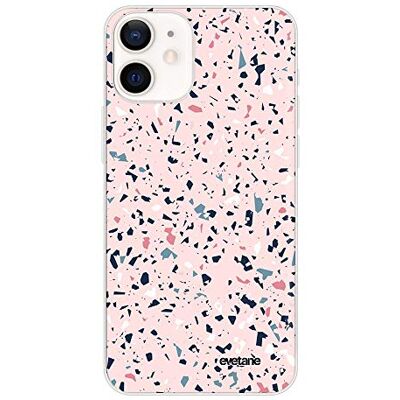 Evetane Beschermhoesje voor iPhone 12 Mini, terrazzo, roze Evetane Beschermhoesje voor iPhone 12 Mini, terrazzo, roze