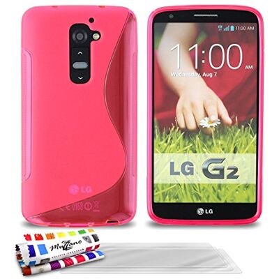 MUZZANO CASPERIA ORIGINAL F21044 Le S Premium zachte beschermhoes met 3x ultra-heldere displaybeschermfolie voor LG G2 roze MUZZANO CASPERIA ORIGINAL F21044 Le S Premium zachte beschermhoes met 3x ultra-heldere displaybeschermfolie voor LG G2 roze
