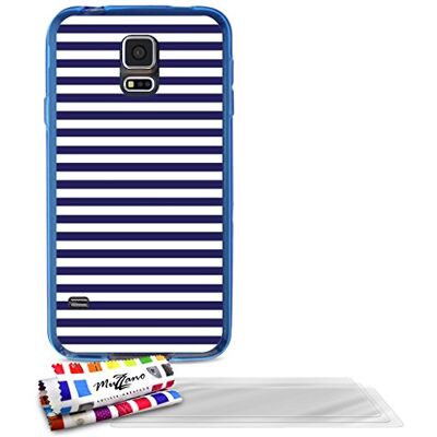 Muzzano beschermhoes voor Samsung Galaxy S5, extra dun, motief "Marinier Blu", incl. 3 displaybeschermfolies en stylus en reinigingsdoekje Muzzano beschermhoes voor Samsung Galaxy S5, extra dun, motief "Marinier Blu", incl. 3 displaybeschermfolies en stylus en reinigingsdoekje