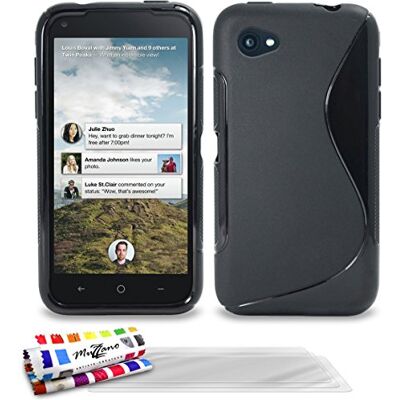 MUZZANO beschermhoes voor HTC First, ‘Le S’ Premium, LE S, Zwart + 3 schermbeveiligingen MUZZANO beschermhoes voor HTC First, ‘Le S’ Premium, LE S, Zwart + 3 schermbeveiligingen