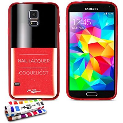 MUZZANO Original Premium Flexibele beschermhoes voor Samsung Galaxy S5 met exclusieve duurzame nagellak douchedeur, strass en 1 stylus en 1 reinigingsdoek verkrijgbaar MUZZANO Original Premium Flexibele beschermhoes voor Samsung Galaxy S5 met exclusieve duurzame nagellak douchedeur, strass en 1 stylus en 1 reinigingsdoek verkrijgbaar