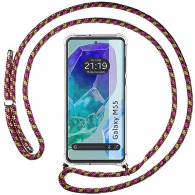 Samsung M55 5G Schokbestendige Roze Gouden Telefoonhoesje - Accessoire Samsung M55 5G Schokbestendige Roze Gouden Telefoonhoesje - Accessoire