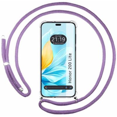 Paars hangkoord hoes voor Honor 200 Lite 5G Paars hangkoord hoes voor Honor 200 Lite 5G