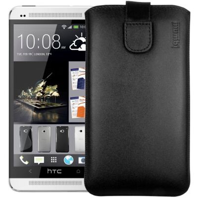 mumbi Echt leren hoesje compatibel met HTC One M7 hoes leer tas case portemonnee, zwart mumbi Echt leren hoesje compatibel met HTC One M7 hoes leer tas case portemonnee, zwart