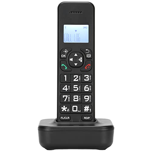 Bewinner Draadloze Telefoon voor Senioren, Draadloze Vaste Telefoon voor Thuis/kantoor, met Bureauvoet/lcd-scherm, Handsfree Bellen(zwart)