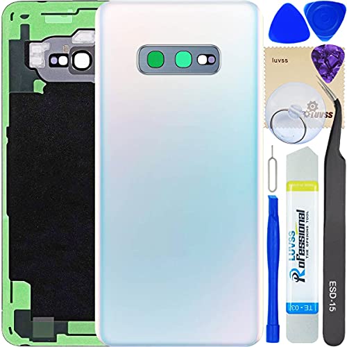 LUVSS Achterkant Glas voor Samsung Galaxy S10e G970 Wit Back Cover met Cameralens en Lijm Werktuigen Vervangen Reparatieset