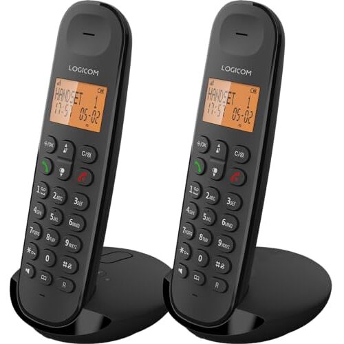 LOGICOM ILOA 255T draadloze vaste telefoon met antwoordapparaat recorder duo analoge en dect-telefoons zwart