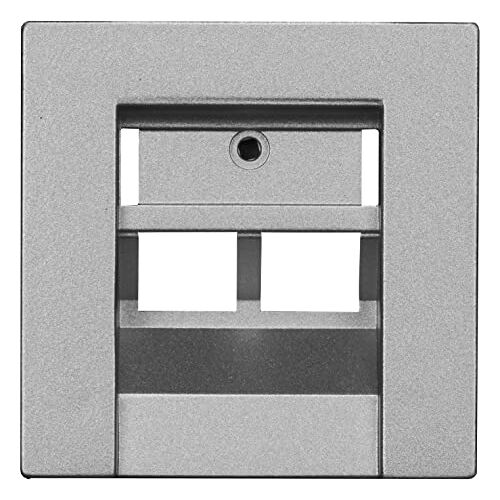 Opus ® 55 afdekking voor ISDN/DAAT aansluitdozen 2-voudig kleur aluminium zilver zijdeglans