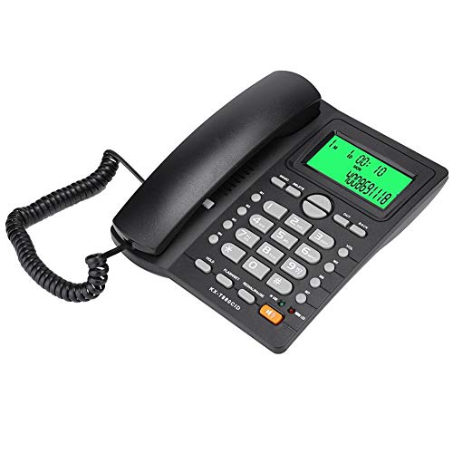 Tosuny Vaste telefoon, LCD-scherm Vaste telefoon met handsfree en bellen, Klassieke vaste telefoon voor thuis/hotel/kantoor. (Zwart)