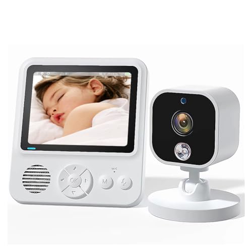 Wosieue 2,8 inch draadloze monitor met audiocamera, bidirectioneel gesprek, IPS-scherm, videofoon voor kindermeisjes, duurzaam, eenvoudig te bedienen, EU-stekker