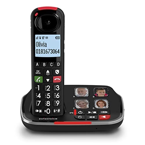 swissvoice Xtra 2355 cordless seniors phone answering machine, Foto-Tasten, handsfree, for H