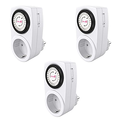 Garza Analoge timer voor binnen, 3-pack, programmeerbare stekker, dagprogramma (24h), wit