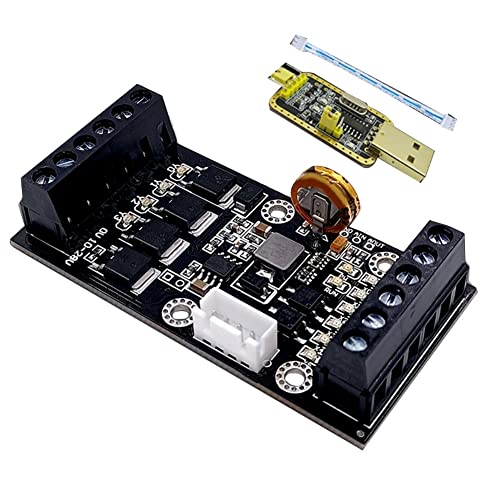 Fubdnefvo FX1N-10MT industriële besturingskaart + USB TTL-kabel -module analoge ingang/-uitgang met geleidingsrail vertragingsrelaismodule