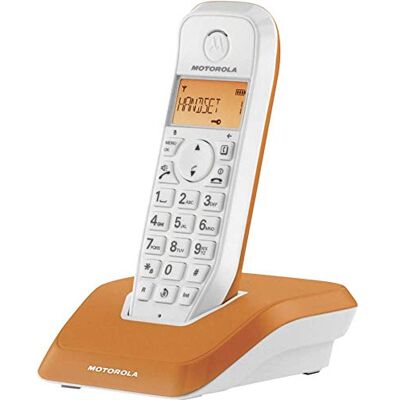 Motorola Startac S1201 DECT draadloze telefoon (handsfree, ECO-modus, displayverlichting afgestemd op de kleur van het apparaat) oranje Motorola Startac S1201 DECT draadloze telefoon (handsfree, ECO-modus, displayverlichting afgestemd op de kleur van het apparaat) oranje