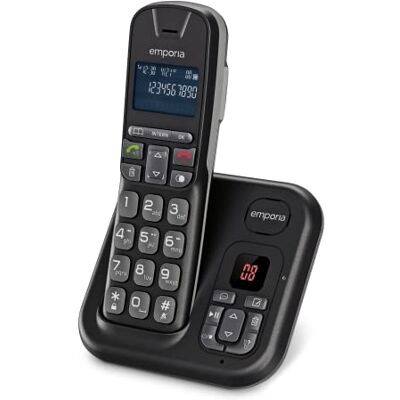 Emporia Telefoon - Grote Knoppen - Hoorapparaat Compatibel - Digitale Antwoordapparaat - Zwart-Wit Scherm Emporia Telefoon - Grote Knoppen - Hoorapparaat Compatibel - Digitale Antwoordapparaat - Zwart-Wit Scherm