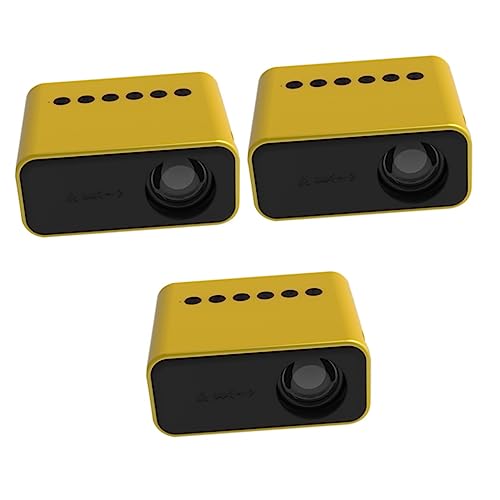 NUOBESTY 3 Sets Projector Home Projector Mini Draagbare Projector Mini Video Projector Mediaspeler Filmspeler Telefoon Projector Kind Mobiele Telefoon Geel Plastic Mini Projectoren