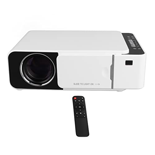 Naroote T5 Mini-projector, Thuisbioscoopprojector Draagbaar 1080P Wit voor Thuis (EU-stekker)