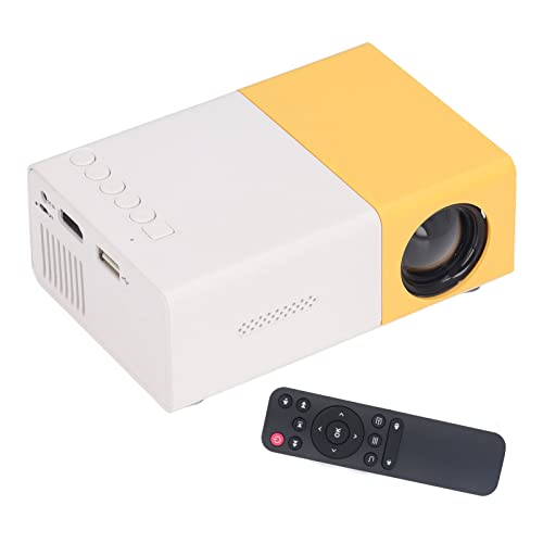 Tbest Beamer, mini-beamer, draagbare mini-projector, 24 tot 60 inch, 1920 x 1080 resolutie, grootbeeldprojector voor thuisbioscoop, bioscoop, 110-240 V, EU-stekker