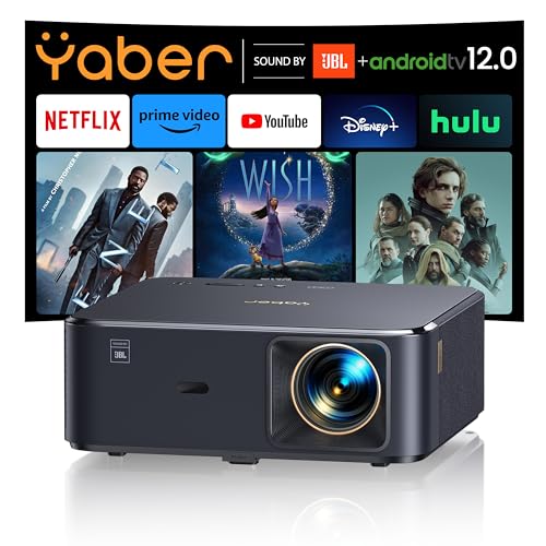 YABER Beamer WiFi Bluetooth Full HD 1080P, projector voor draagbare HD 4K voor iOS/Android enz.
