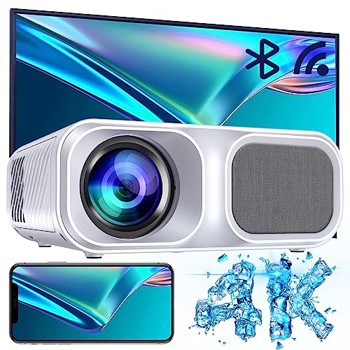 Hojocojo Beamer 4K, Full HD 9800 lumen beamer Native 1080P, 5G WiFi Bluetooth-beamer met ondersteuning voor 4K-video, LED-thuisbioscoopvideobeamer 350 inch scherm, compatibel met Fire Stick-smartphone, PS5-projector