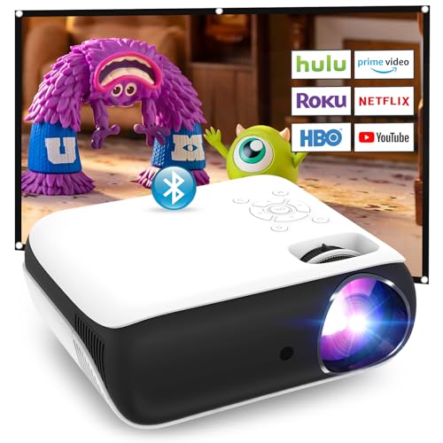 HOPVISION HOPVISON Beamer 4K ondersteund, 9500 lumen thuisbioscoopbeamer met 5.1 Bluetooth, Native 1080P draagbare mini-beamer, projector voor outdoor/home Fire Stick/smartphone/PS5/HDMI, 100 inch scherm